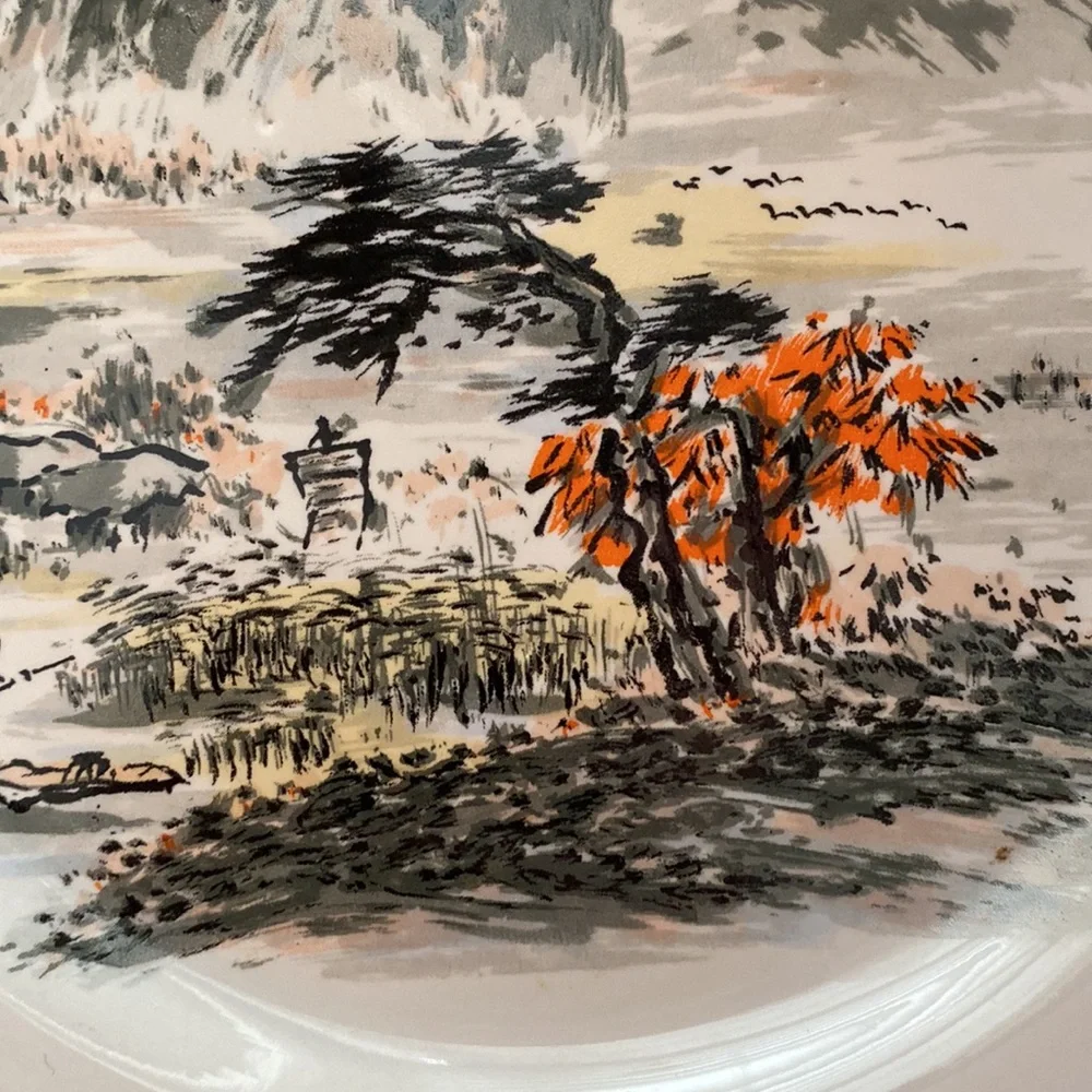 Vintage REGO Restaurant Fashion Ware Rice Paddy Landscape Decorative Plate